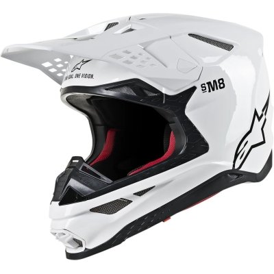 Supertech M8 Solid MX Helmet White Glossy