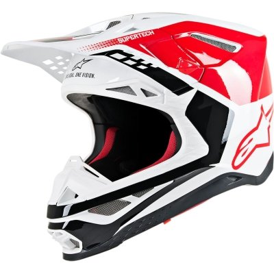 Supertech M8 Triple MX Helmet Red/White Glossy