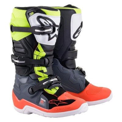 Youth Tech 7S Boots Red Flourescent/Yellow