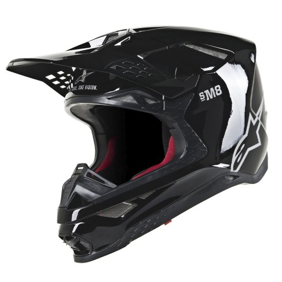 Supertech M8 Solid MX Helmet Black Glossy