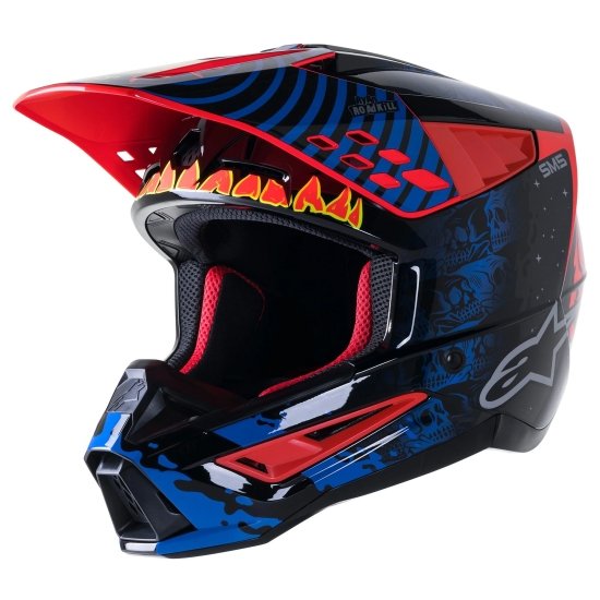 SM5 Solar Flare Helmet Black/Blue/Red Fluo Glossy
