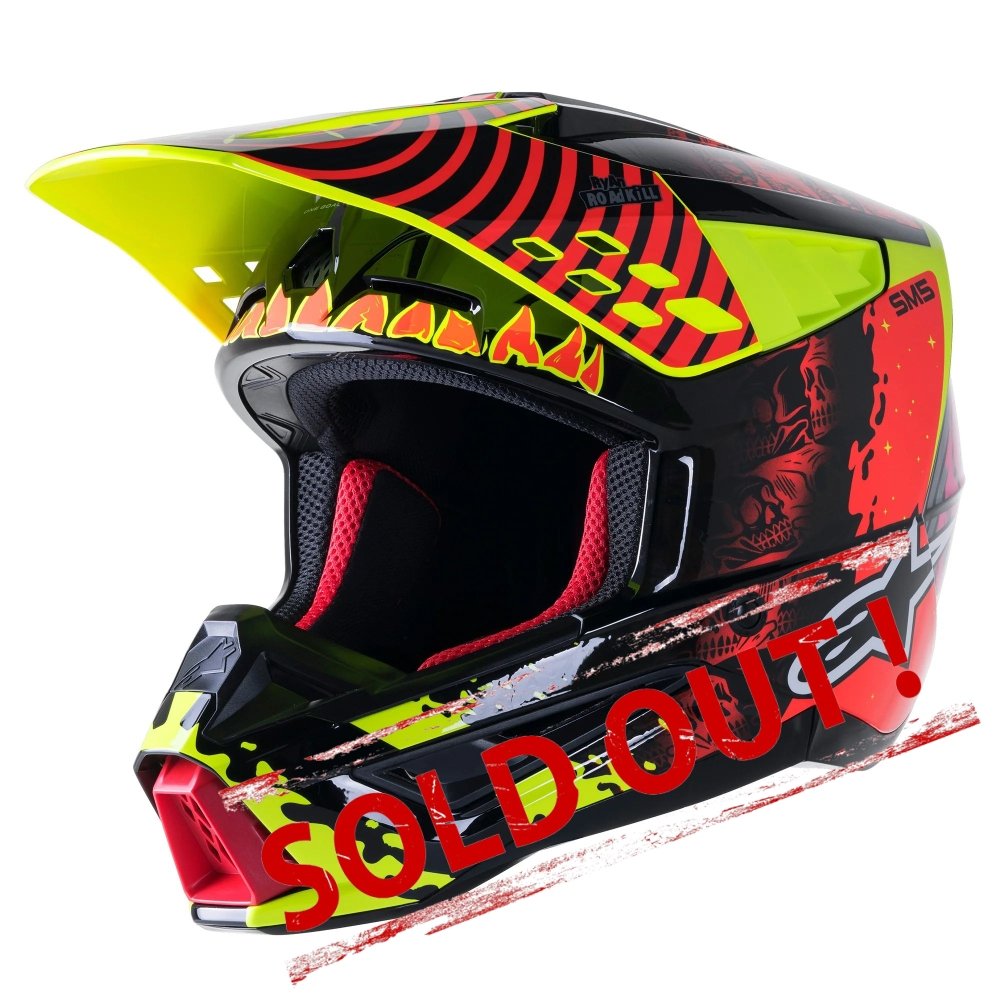 SM5 Solar Flare Helmet Black/Red Fluo/Yellow Fluo Glossy