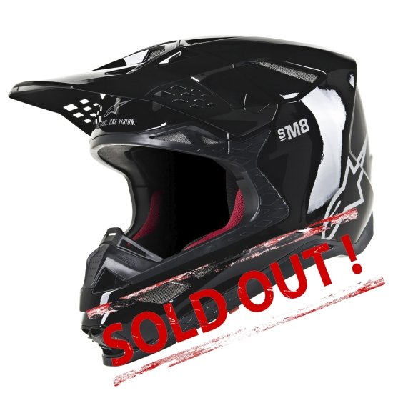 Supertech M8 Solid MX Helmet Black Glossy