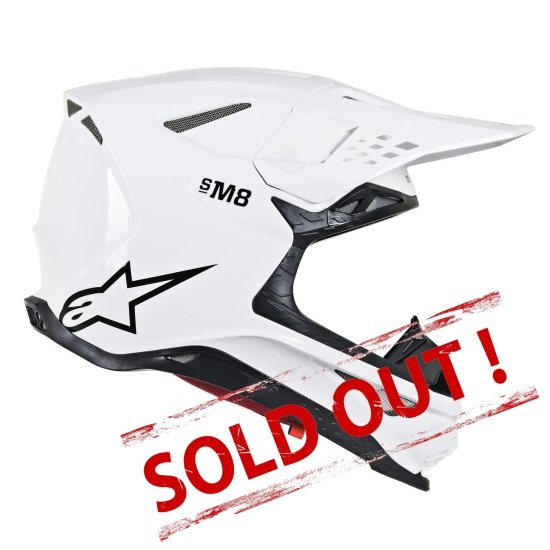 Supertech M8 Solid MX Helmet White Glossy