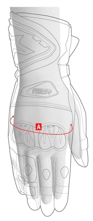 Обхват ладони для подбора размера перчаток Alpinestars