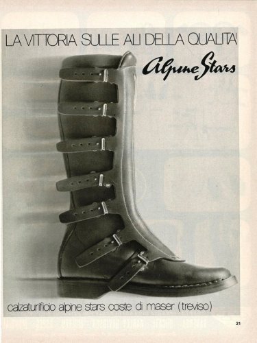 Реклама мотобот Alpinestars 1970-х