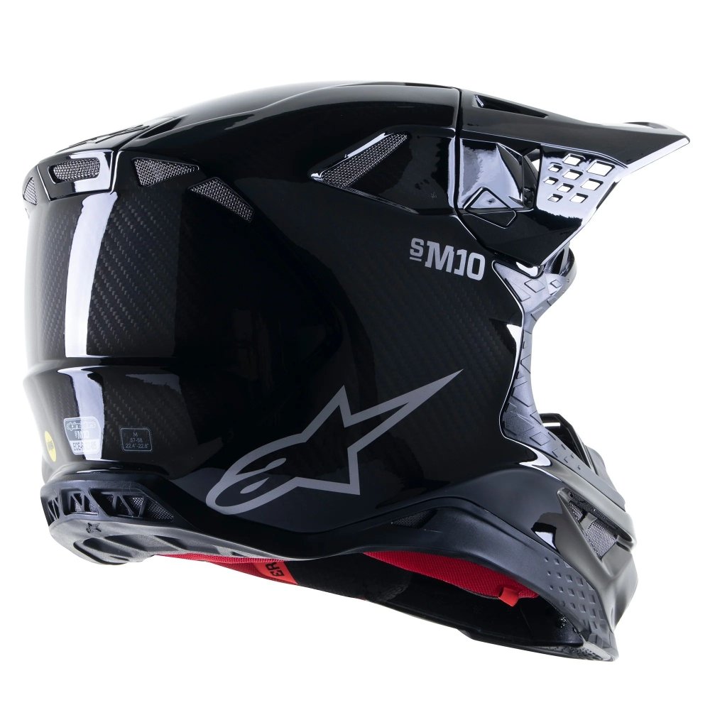 Supertech M10 Solid MX Helmet Black Glossy Carbon