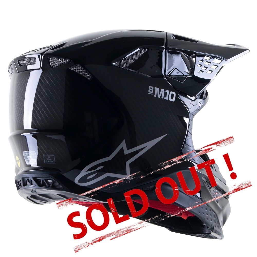 Supertech M10 Solid MX Helmet Black Glossy Carbon