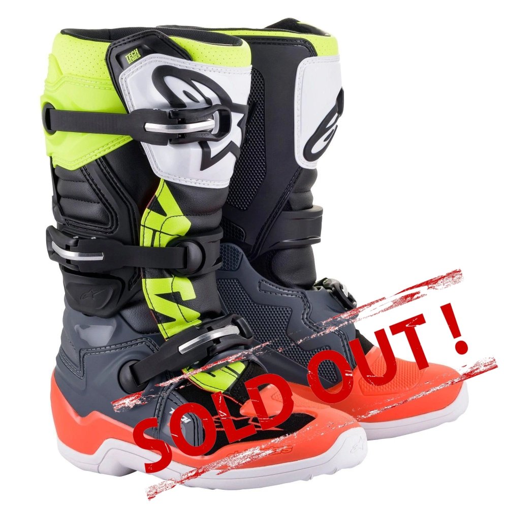 Youth Tech 7S Boots Red Flourescent/Yellow